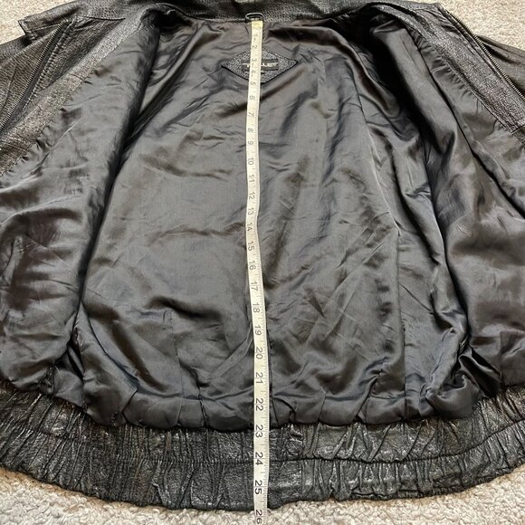Vintage Pelle Leather Jacket Medium Black Dolman Sleeve Oversized - Picture 5 of 12